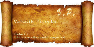 Vancsik Piroska névjegykártya