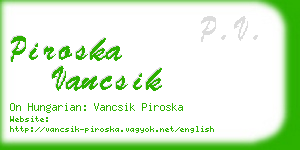 piroska vancsik business card